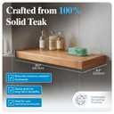 AquaTeak Moa 18" Teak Floating Shelf, Wall Mounted, Holds Up to 10 lbs
