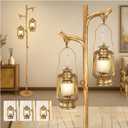Scenekoy 68” Tall Floor Lamp with Lanterns, Gold Standing Lamp Tree Trunk Finish, Dimmable Resin Corner Lamp Stand Up Light with Bulb Prefer for Modern Living Room Bedroom Home Decor (Bulbs Included)