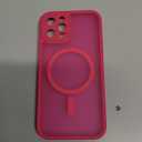 CANSHN Magnetic Compatible with iPhone 12 Pro Case, Upgraded [Full Camera Protection] [Compatible with Magsafe] [Translucent Matte] Shockproof Protective Phone Cover 6.1 Inch - Hot Pink