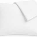 100% Cotton Percale Pillowcases, Standard Size (Fits Standard & Queen), White  2 Pack  Crisp, Breathable, Hotel-Quality Cotton Pillow Covers