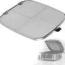 Square Stainless Steel Air Fryer Splatter Shield for Ninja Foodi AG300, AG300C,AG301C, AG302, AG400 Fryer Accessories.