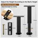 Bed Support Legs, 6PCS Replacement Adjustable Bed Risers, 10.2-16.5 in Heavy Duty Metal Furniture Feet with Non-Slip Rubber Base for King Queen Slats, Couch, Table, Sofa