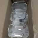 D2scrma 64oz Rectangle Airtight Glass Storage Containers with Bamboo Lids (Set of 4), Square Food Storage Jar, Pantry Organizers for Cereal, Flour, Pasta and Coffee beans (with Black Lable)