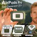 RFUNGUANGO for AirPods Pro 3 Case, Compatible with AirPods Pro 3 Generation Case (2025), Compatible with MagSafe, Magnetic Automatic Lock with Cleaner Kit and Keychain, Front LED Visible, Green