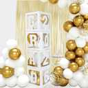 2026 Graduation Decorations - 4Pcs White Balloon Boxes with Letters 2026&Grad for Preschool Kindergarten Middle High School College Graduation Party Decorations Class of 2026