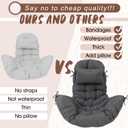 Tudomro Egg Chair Cushion Filling 2.58 kg 51 x 37 Inch Replacement Rocking Wicker Chair Cushions High Back Swing Hammock Hanging Cushion for Indoor Outdoor Patio(Dark Gray,2 Pcs)