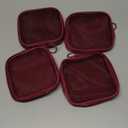 Weewooday 4 Pcs Mesh Makeup Bag Mesh Cosmetic Bag Travel Toiletry Pouch with Zipper Mini Makeup Cosmetic Purse for Daily Accessory(Small,Wine Red)