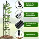 2-Pack 6FT Garden Obelisk Trellis for Climbing Plants,Adjustable 4-Tier Metal Plant Support,Rustproof Outdoor Plant Tower with 3 Decorative Tops for Roses,Tomatoes,Clematis & Vines,Black