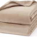 Hansleep Twin Light Camel Fleece Blanket, Soft Flannel Bed Blanket | Fuzzy Cozy Blanket 60x80 Inches, Multi-use for Bed, Sofa, Couch, Travel, Camping, All Season Warm Lightweight Cover