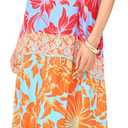 Multi Color Floral Thick Strap Maxi Dress (XL)