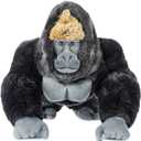 Silverback Gorilla Stuffed Animal, Black King Kong Chimpanzee Stuffed Toy, Plush Toy (16 Inch)
