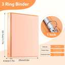3 Ring Binder - 6 Pack, 1 Inch Binder with 2 Interior Pockets & Clear View Overlay, Large Capacity, Round Ring Binders for Office Supplies, School & Home (6 Colors)