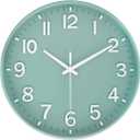 HZDHCLH Modern Quartz Wall Clocks Battery Operated,12 inch Silent Non Ticking 3D Numbers Round Clock for Wall, Green Wall Clock for Kitchen Bedroom Living Room Office Classroom Decor