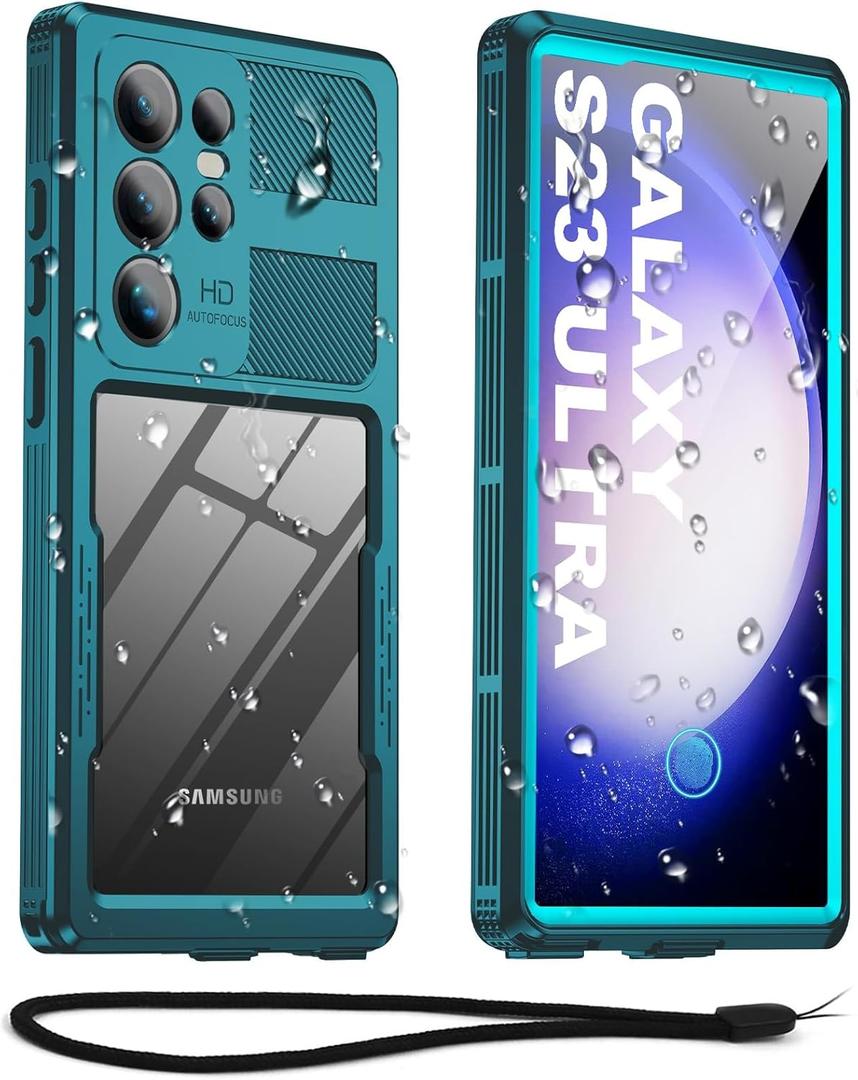 for Samsung Galaxy S23 Ultra Waterproof Case, [IP68 Water Proof] [Built-in Screen Protector], Magnetic Heavy Duty Military Grade Rugged Phone Case for S 23 Ultra 6.8", Teal
