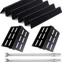 Flavorizer Bars Heat Deflector Burner Tube Set Kit for Weber Series E310 E320 E330 EP310 EP320 EP330 with Front Control Knob 7620-7622-62752, Porcelain Steel Grill Replacement Parts (8L" x 4W")