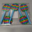 UEXINGOO 5 pcs Fidget Ballpoint Pen, Decompression, Multifunction Writing, Multi Colored Pens for Office Desk Toys, Novelty Gifts for Kids Children Students (Rainbow 5 PACK)