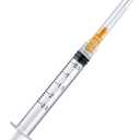 100 Pack Disposable 2.5ml/cc Lab Syringes with 25Ga 1 Inch Needle Luer Lock, Individually Sealed Packed