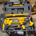 YELLOW JACKET 6 ton Porta Power Kit Hydraulic Ram Jack Pusher Puller Auto Body Frame Repair Tool with Blow Mold Carrying Storage Case for Car Repair,Truck,Farm