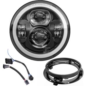 Z-OFFROAD Upgrade 7 Inch Motorcycle LED Headlight w/DRL White Halo DOT Kit Compatible with Harley Davidson Street Glide Road King Special Electra Glide Ultra Classic Fat Boy Heritage Softail