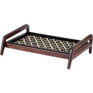 Anji Mountain Heavy Duty Waterproof Wooden Shoe Storage Mat Organizer/Boot Storage Tray Multi Use for Entryway with Coir, Black and Ivory Insert, 1 Tier, Fits 2 Pair (26.5" Wide)