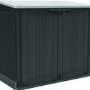 Keter Store-It-Out Prime 4.3 x 3.7 ft. Outdoor Resin Storage Shed with Easy Lift Hinges, Perfect for Yard Tools, Pool Floats and Garden Accessories, Black