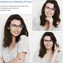 Progressive Multifocus Reading Glasses for Women, Pattern Print Blue Light Block Stylish Ladies Computer Readers