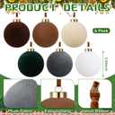 6 Pcs Christmas Velvet Balls 4 Inch Large Flocked Christmas Hanging Ornaments Mixed Color Handmade Velvet Balls Xmas Tree Ornaments Xmas Tree Bulbs for Wedding Anniversary Party