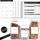 SAVVY & SORTED Minimalist Pantry Labels, 180 Waterproof Vinyl Stickers for Food Containers - Kitchen Labels for Organizing Storage Bins, Jars, Kitchen