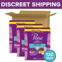 Poise Ultra Thin Incontinence Pads & Postpartum Pads for Bladder Leaks, 6 Drop Ultimate Absorbency, Long Length, 120 Count (3 Packs of 40)