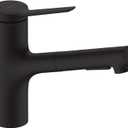 hansgrohe Zesis Black Single-Handle Kitchen Faucet, Kitchen Faucets with Pull Out Sprayer, Faucet for Kitchen Sink, Matte Black 74800671