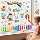Decalmile Inspirational Quotes Kids Reading Books Rainbow Window Decals Anti-Collision School Classroom Glass Door Stickers