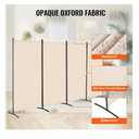 VEVOR Room Divider, 4 Panel Room Divider, Folding Privacy Screen and Portable Partition Divider for Room Separation, Freestanding Room Partitions for Office, Bedroom, Study, Beige