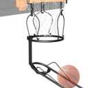 mocomax Basketball Return Attachment, 180 Rotatable Basketball Rebounder with 3 Stable Large Hooks for 18" Rim, Basketball Training Accessories for Outdoor & Indoor Solo Play & Practice (Black)