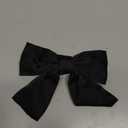 SEVENHEAD Bow Hair Clips Black Spring Hair Clip 1 Pack Barrettes Large Big Oversized Knot Bowknot Satin French Barrettes Snap Hair Clips Ponytail Holders Accessories for Women Girls Teens