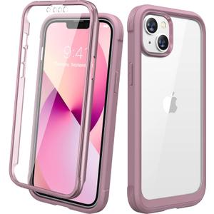 Diaclara Designed for iPhone 13 Case, Full Body Rugged with Built-in Touch Sensitive Anti-Scratch Screen Protector, Soft TPU Bumper Case for iPhone 13 6.1" (Blackcurrant)