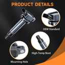 UF333 Ignition Coils Pack & 7092 Iridium Spark Plugs Compatible with 2002-2011 Toyota Camry Corolla Highlander Matrix RAV4 Solara Matrix Highlander, for Lexus HS250h Scion tc xb 2.0L 2.4L Set of 4