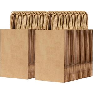 200Pcs Paper Bags 5.8x3.2x8.3'',Gift Wrap Brown Bags with HandleSmall Paper Bag (Brown)