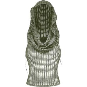 Milumia Women's Hollow Out Hoodie Vest Draped Front Sleeveless Knitted Hooded Tops Party Rave Outfits Green Small