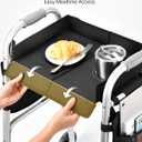FANGSUN Walker Tray for Folding Walker Foldable Tray for Walkers with Side Pockets & Cup Holder, Spill-Proof, Easy Install with Straps, Fits Rolling Walkers with Side Bars, for Meals & Drinks