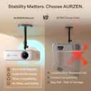 Aurzen Ceiling Projector Mount Bracket, 360 Rotation & 90 Tilt, Adjustable 9"-15" Length, -Inch Screw, Compatible with TMY, HAPPRUN, Yaber, Epson & Most Projectors