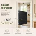 Saloon Swinging Doors 24/28/30/32/36 Inch Wide - Black Heavy Duty Swing Cafe Doors with Hinges, Hardware & Install Guide - Single Swinging Half Door for Bar Kitchen Doorway Decor (Single Door 36"X42")