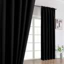 CUCRAF Black Blackout Curtains 84 Inches, Thermal Insulated Noise Reducing Rod Pocket Window Drapes for Bedroom & Living Room(52x84 Inch, 2 Panels)