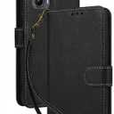 for Motorola Edge 2024 Wallet Phone Case with Screen Protector [RFID Blocking] Leather Flip Card Holder Kickstand Women Men Cell Phone Cover for Motorola Moto Edge2024 5G Black