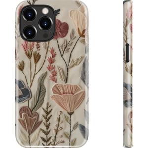 DEENAKIN for iPhone 15 Pro Case - Wireless Charging Compatible - Dual-Layer Hard Shell & Silicone Cover - Protective Phone Case with Trendy Cute Designs for Women - Serene Floral Artwork