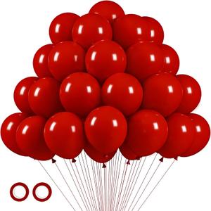 105pcs Ruby Balloons 12inch Party Latex Balloons for Boys Girls Birthday Baby Shower Gender Reveal Wedding Sunflower Party Decorations (30 Ruby Red)