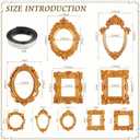 Teenyyou 20 Pcs Mini Gold Picture Frames with Magnetic Tape Small Vintage Resin Antique Miniature Tiny Frames DIY Baroque for Photo Jewelry Home Wedding Decor