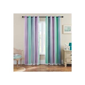 Purple Grey Curtains for Kids Bedroom, Princess Room Decor Green Curtain, Cute Curtains Blackout, Curtains Girls Bedroom 63 inchs Long 34 inches Wide 2 Panels
