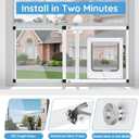 Sliding Cat Door for Window, Fits 22"-28.5" Width Window, 1-Min Install | Aluminum Frame + HD Glass | Weatherproof Design | Magnetic Closure Window Cat Door Insert, Adjustable Pet Door Window for Cats