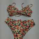 ZAFUL Women's V Neck Bikini Set High Waisted Swimsuits Lace Up Bow Decor Cheeky Two Piece Bathing Suit (1-light Yellow)