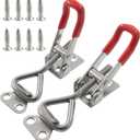 2 Pack Toggle Latch Clamp 4001, Adjustable 304 Stainless Steel Latches Quick Release Hand Tool, Heavy Duty Toggle Hasp for Case Trunk, Door with 8pcs Screw